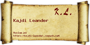 Kajdi Leander névjegykártya
